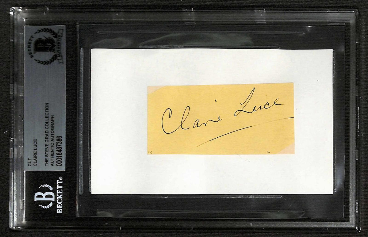 Claire Luce Legendary Actress Signed Cut Beckett Slabbed Autograph0
