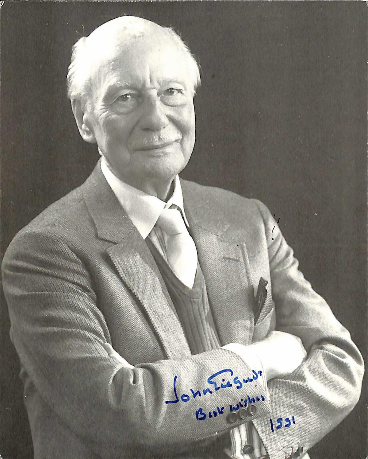 John Gielgud Signed 1991 Inscribed 6x5 Photo Beckett Authenticated0