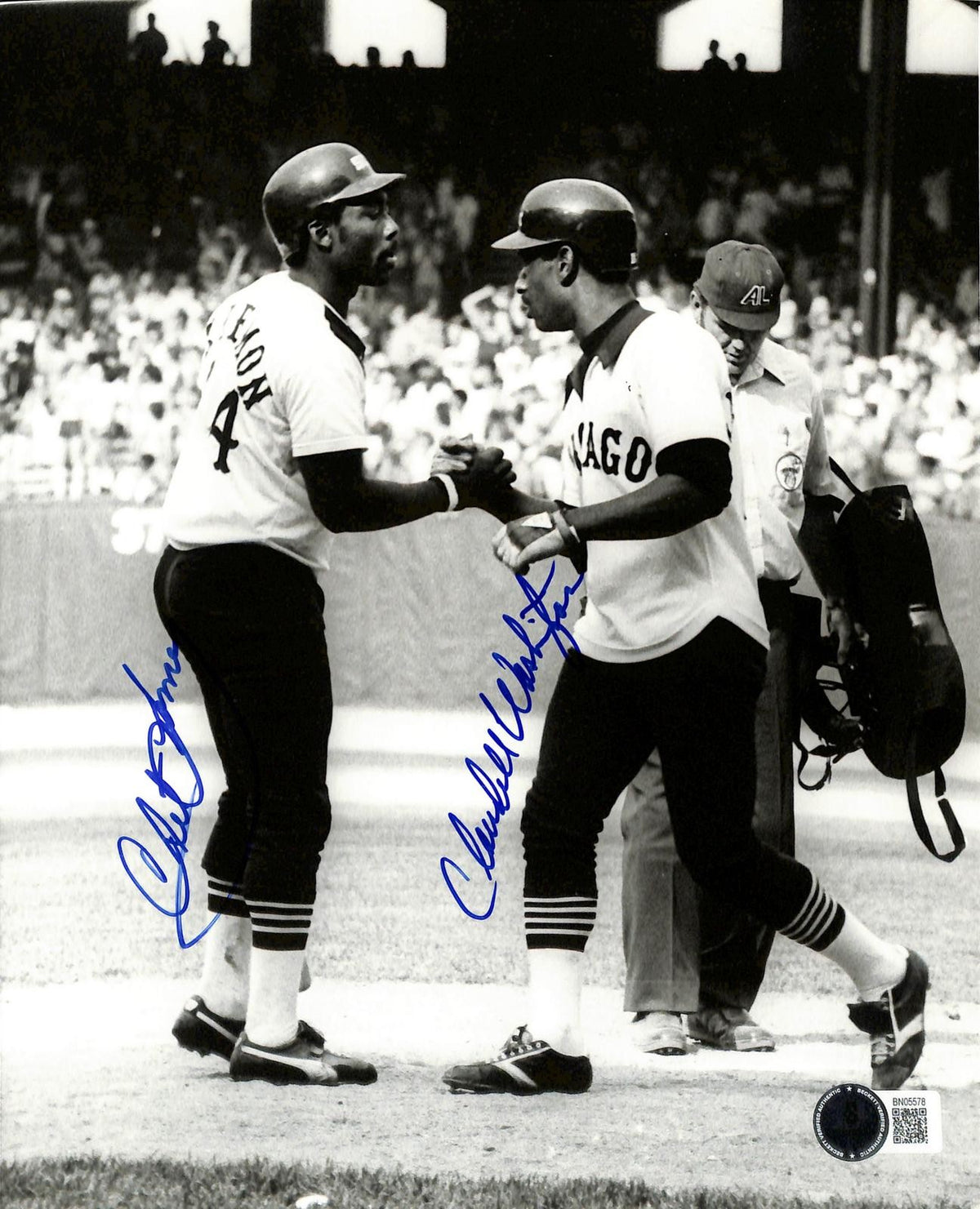 Chet Lemon & Claudell Washington Signed Chicago White Sox 8x10 Photo0