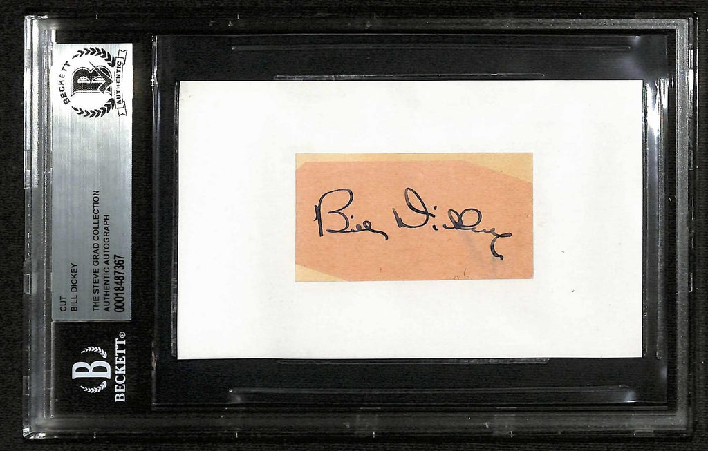 Bill Dickey New York Yankees HOF Vintage Signed Cut Beckett Autograph0