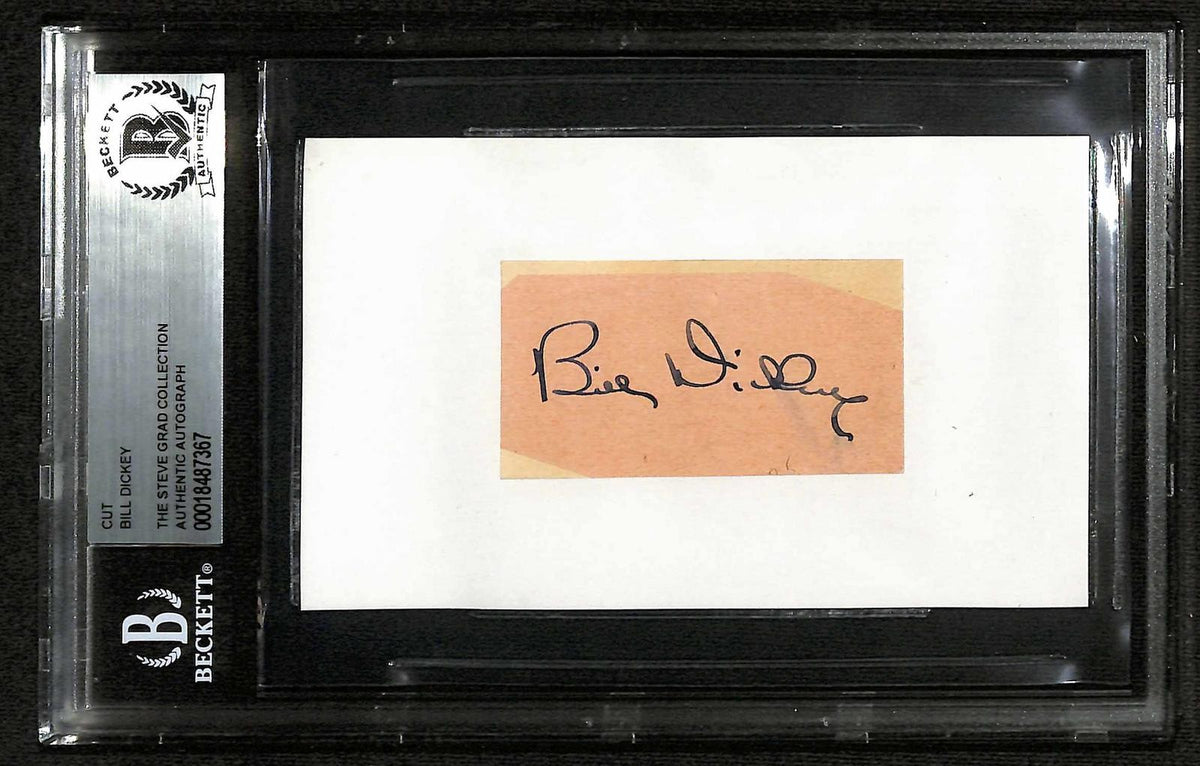 Bill Dickey New York Yankees HOF Vintage Signed Cut Beckett Autograph0