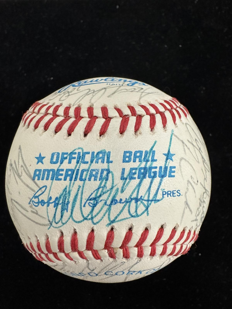 1989 Chicago White Sox Team Signed Baseball 27 Sigs Fisk Baines BAS0