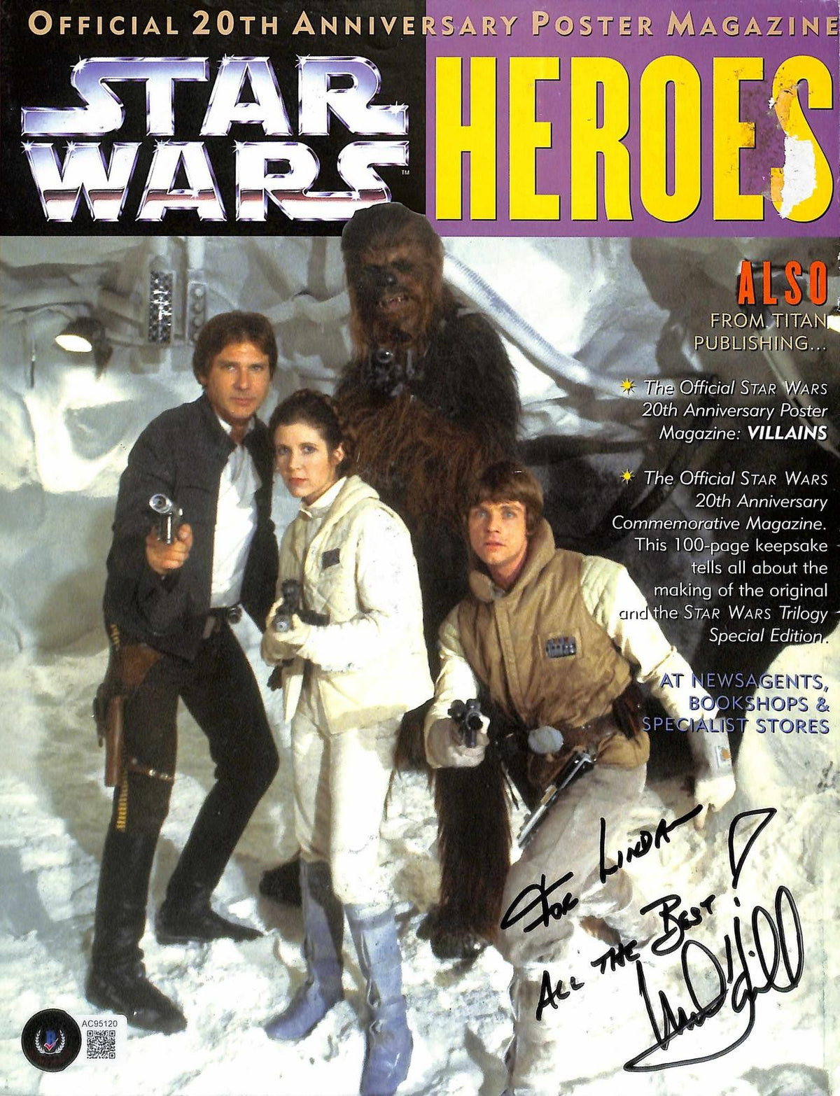 Mark Hamill Signed Star Wars Heroes Magazine Cover Beckett LOA0