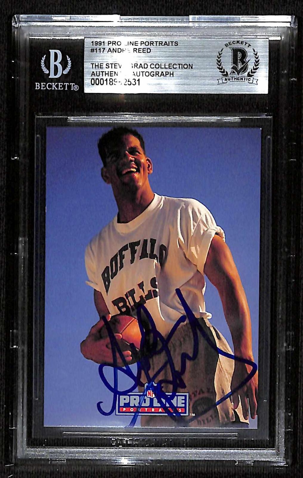 Andre Reed Buffalo Bills Signed 1991 Pro Line Portraits Card Beckett0