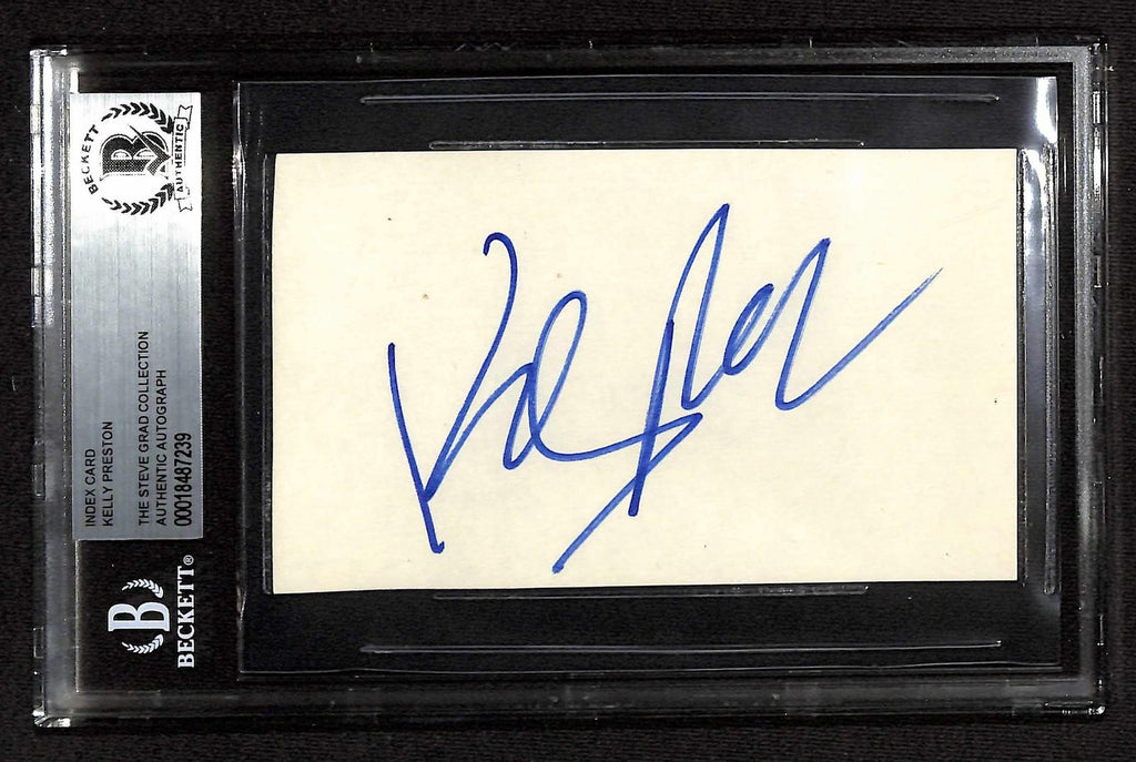 Kelly Preston Actress Signed 5x7 Index Card Beckett Autograph0