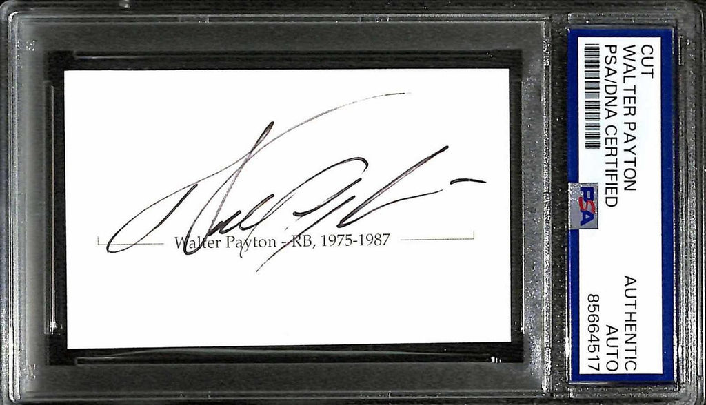 Walter Payton Chicago Bears Signed Cut PSA/DNA Authentic Auto0