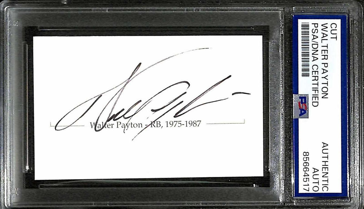 Walter Payton Chicago Bears Signed Cut PSA/DNA Authentic Auto0