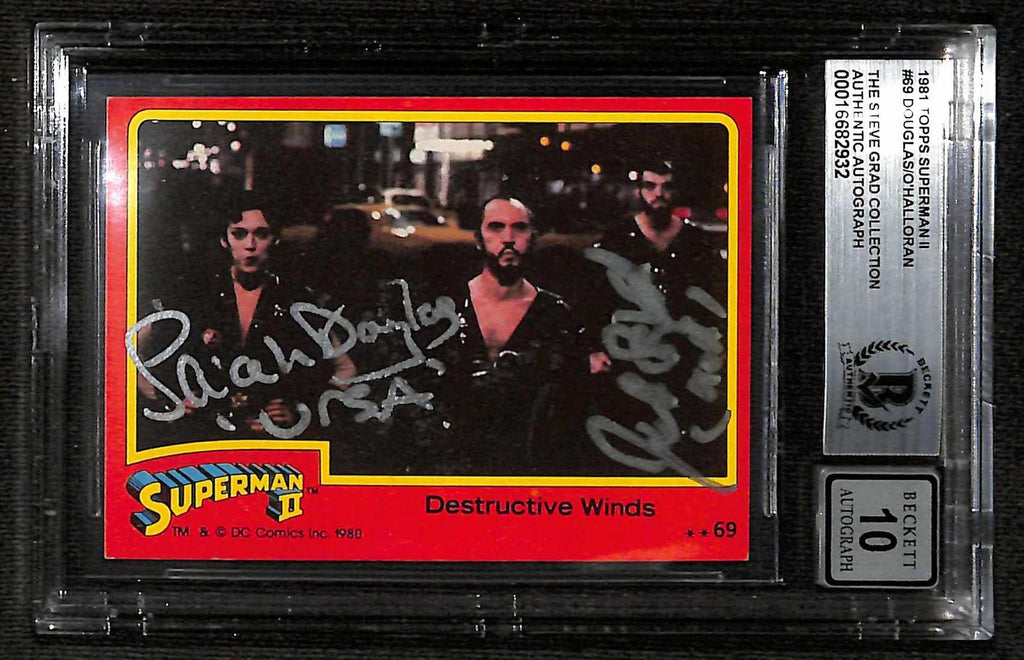 Sarah Douglas Jack O'Halloran Signed Superman II Card BAS Auto 100